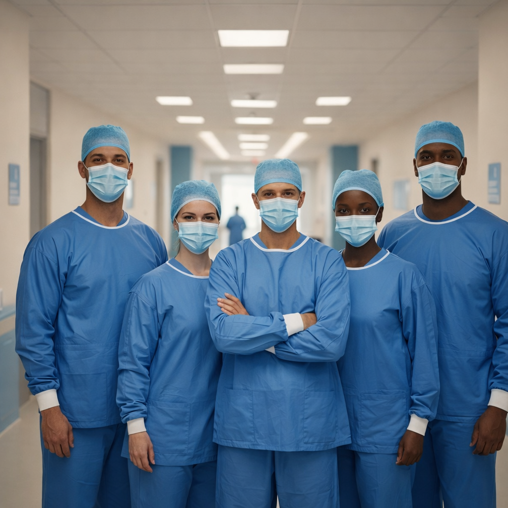 Equipe médica em ambiente hospitalar